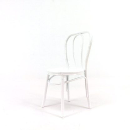 Miniature Doll House Iron Chair Model Furniture Children's Educational Toys(White)