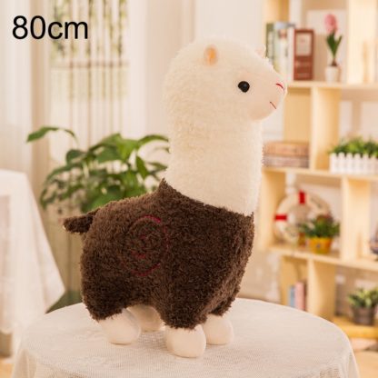 80cm Grass Mud Horse Alpaca Doll Pillow Doll Plush Toy(Brown)