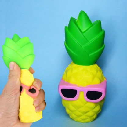 Simulation Cool Pineapple Shape Slow Rebound PU Decompression Toy Squishy Slow Rising Stress Reliever Toy Pendant(Pink)