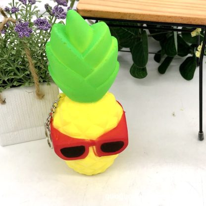 Simulation Cool Pineapple Shape Slow Rebound PU Decompression Toy Squishy Slow Rising Stress Reliever Toy Pendant(Red) - Image 2