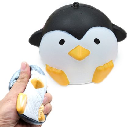 Simulation Penguin Shape Squishy Slow Rising Toy Slow Rebound PU Stress Reliever Squeeze Toy(Black)