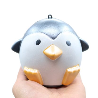 Simulation Penguin Shape Squishy Slow Rising Toy Slow Rebound Pearlescent PU Stress Reliever Squeeze Toy(Grey) - Image 2