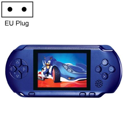 16 Bits Retro Portable Game Console with 2 Game Cards, Built-in 80 Games, EU Plug(Dark Blue)