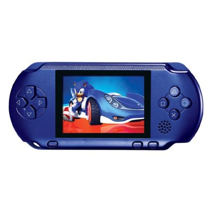 16 Bits Retro Portable Game Console with 2 Game Cards, Built-in 80 Games, EU Plug(Dark Blue) - Image 2