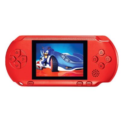 16 Bits Retro Portable Game Console with 2 Game Cards, Built-in 80 Games, UK Plug(Red) - Image 2