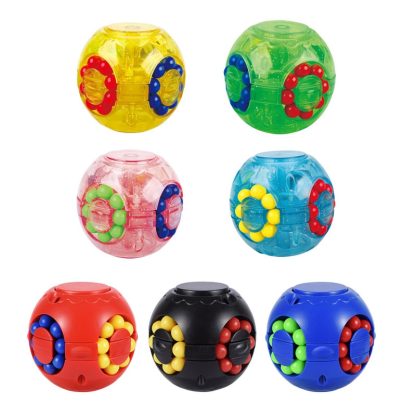 3 PCS Round Finger Magic Bean Cube Toy Children Intelligence Fingertip Spinning Top, Random Color Delivery - Image 2