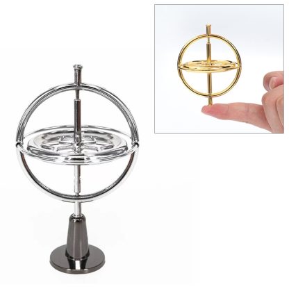 Decompression Toy Zinc Alloy Fingertip Gyroscope with Magnetic Base (Silver)