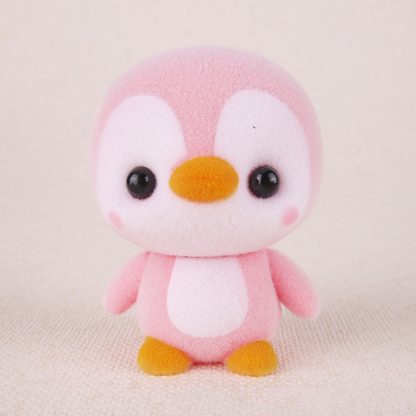 Little Cute PVC Flocking Animal Penguin Dolls Birthday Gift Kids Toy, Size: 4*4*5.5cm(Pink)