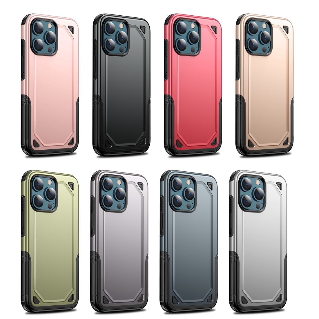 For iPhone 13 Shockproof Rugged Armor Protective Case(Rose Gold) - Image 2