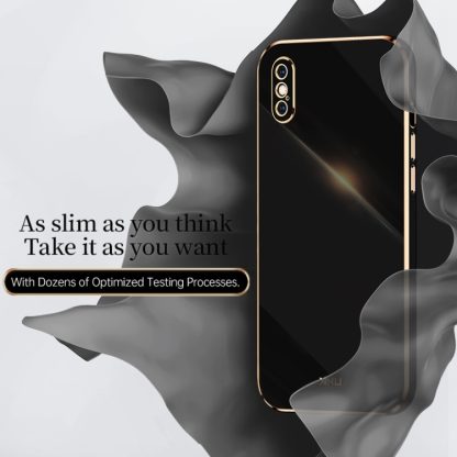 For iPhone XR XINLI Straight 6D Plating Gold Edge TPU Shockproof Case(Mint Green) - Image 3