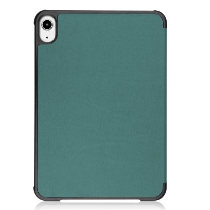 For iPad mini 6 Custer Texture Horizontal Flip Leather Tablet Case with Three-folding Holder & Sleep / Wake-up Function(Dark Green) - Image 3