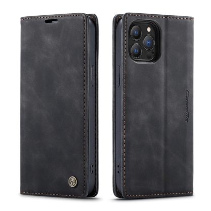 For iPhone 13 Pro CaseMe-013 Multifunctional Retro Frosted Horizontal Flip Leather Case with Card Slot & Holder & Wallet (Black) - Image 2