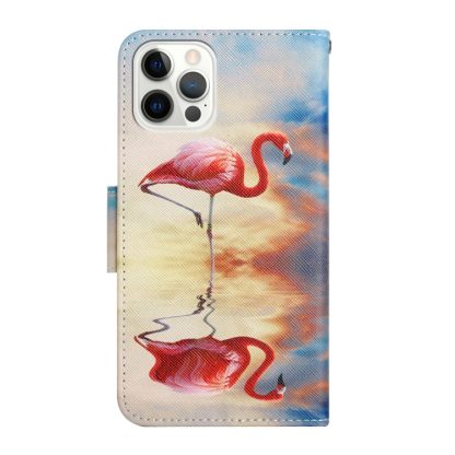 For iPhone 13 Pro Max Painted Pattern Horizontal Flip Leather Case with Holder & Card Slot & Wallet (Flamingo) - Image 3