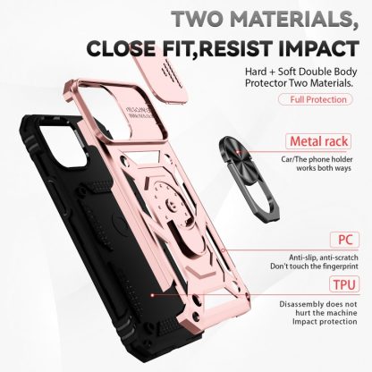 For iPhone 13 Pro Max Sliding Camshield Holder Phone Case (Rose Gold) - Image 2