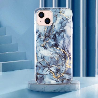 For iPhone 14 IMD Marble TPU Phone Case (Grey) - Image 2