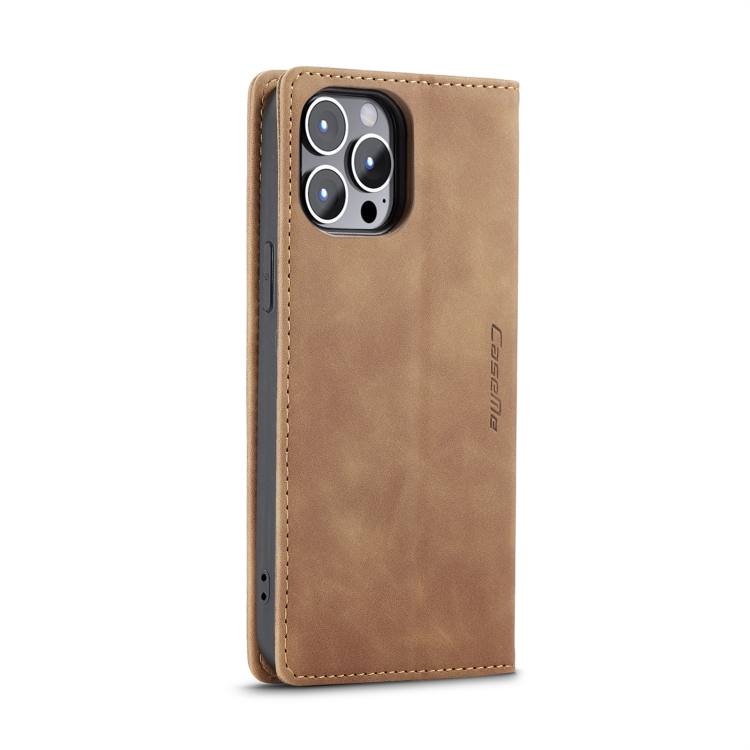 For iPhone 14 Pro Max CaseMe-013 Multifunctional Retro Frosted Leather Phone Case (Brown) - Image 3