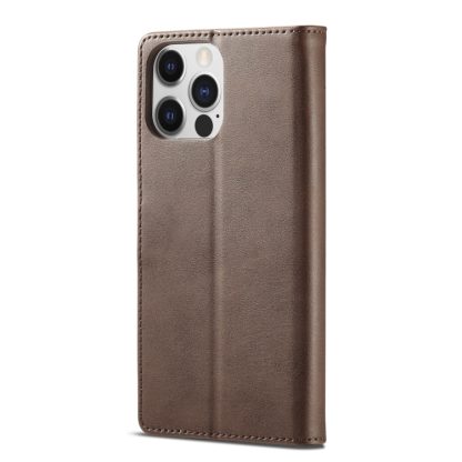 For iPhone 14 Pro LC.IMEEKE Calf Texture Horizontal Flip Leather Case(Brown) - Image 3