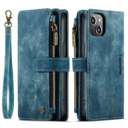 For iPhone 14 CaseMe C30 Multifunctional Phone Leather Case (Blue) - Image 2