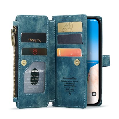 For iPhone 14 CaseMe C30 Multifunctional Phone Leather Case (Blue) - Image 3