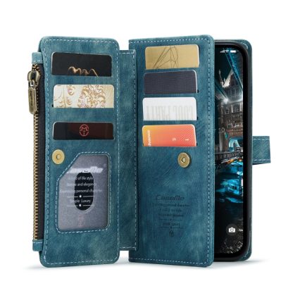 For iPhone 14 Plus CaseMe C30 Multifunctional Phone Leather Case (Blue) - Image 3