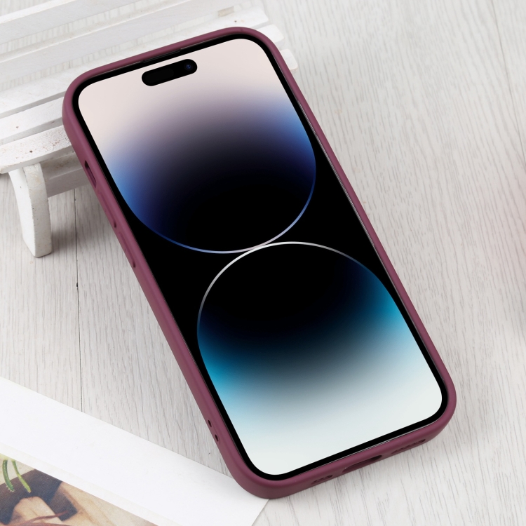 For iPhone 14 Pro Max Liquid Silicone Magsafe Phone Case (Wine Red) - Image 3