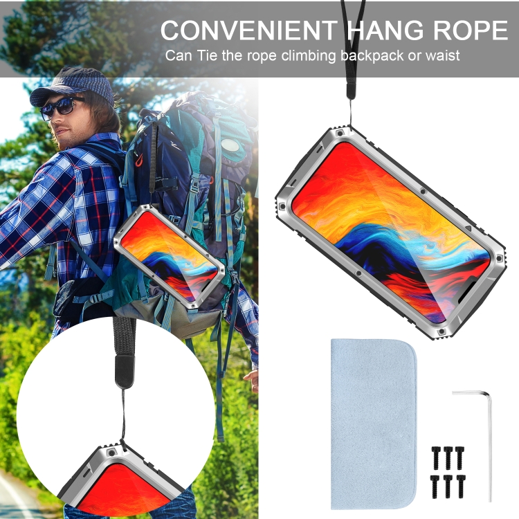 For iPhone 14 Plus R-JUST Shockproof Waterproof Dust-proof Case with Holder (Silver) - Image 3