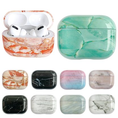 For AirPods Pro 2 Marble Pattern Wireless Earphone Protective Case(White) - Image 2