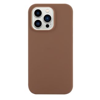 For iPhone 14 Pro Max Solid Color Frosted Silicone Phone Case(Coffee)