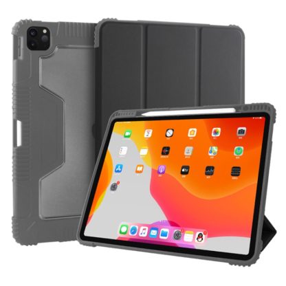 For iPad Pro 12.9 inch 2022 / 2021 / 2020 Mutural Horizontal Flip PC + TPU + PU Leather Tablet Case with Holder & Pen Slot(Black)