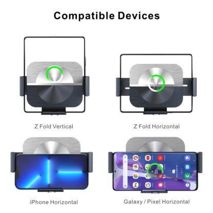 For Samsung Galaxy Z Fold4 S11 Dual Coil Car Phone Holder Wireless Charger - Image 2