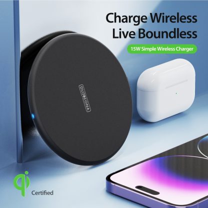 DUZZONA W11 15W Desktop Qi Wireless Charger(Black) - Image 4