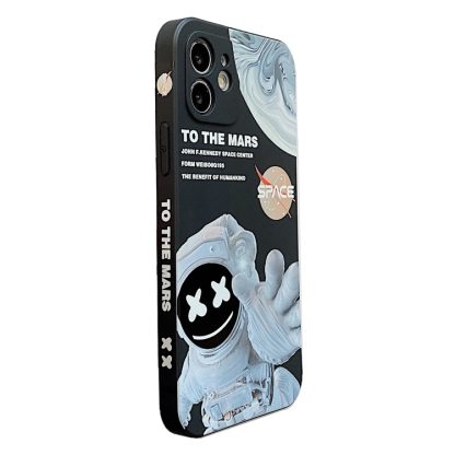 For iPhone 14 Pro Martian Astronaut Pattern Shockproof Phone Case(Black)