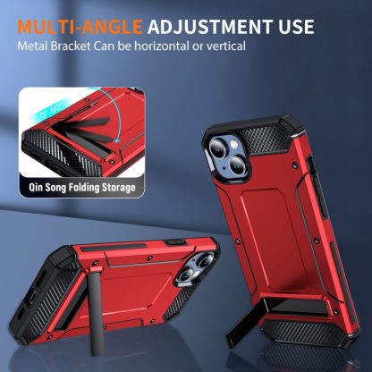 For iPhone 14 Plus Matte Holder Phone Case(Red) - Image 3