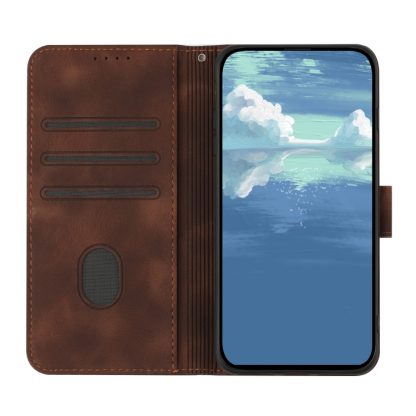 For iPhone 13 Pro Line Pattern Skin Feel Leather Phone Case(Coffee) - Image 4