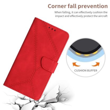 For iPhone 14 Stitching Embossed Leather Phone Case(Red) - Image 4