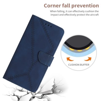 For iPhone 13 Stitching Embossed Leather Phone Case(Blue) - Image 4