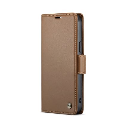 For iPhone 13 Pro Max CaseMe 023 Butterfly Buckle Litchi Texture RFID Anti-theft Leather Phone Case(Brown) - Image 2