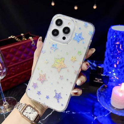 For iPhone 13 Pro Max Little Star Series Glitter Powder TPU Phone Case(Pentangle)