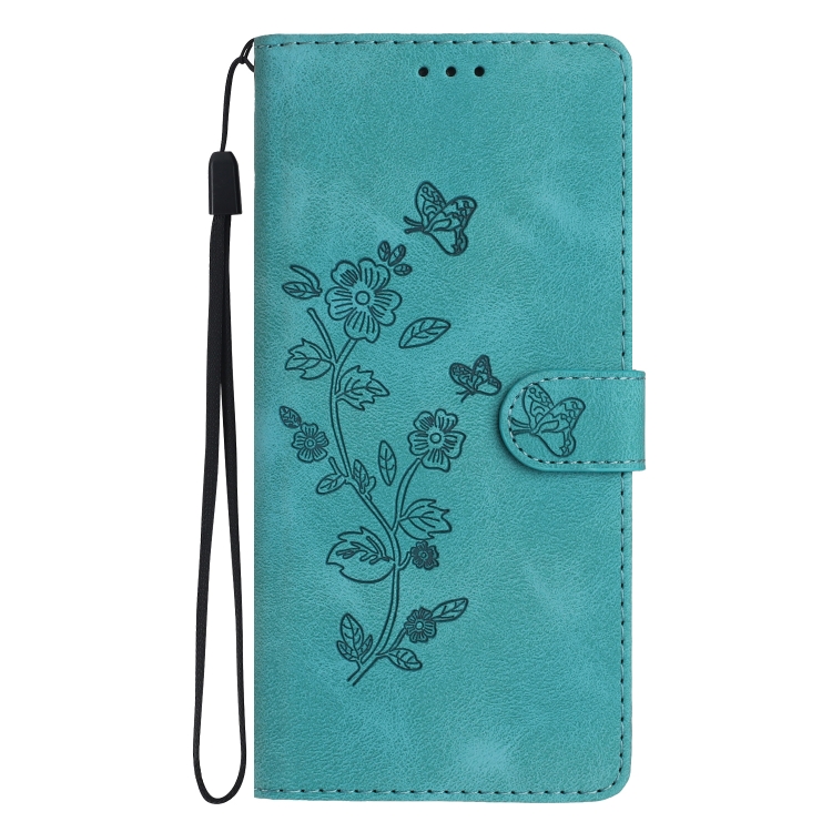 For iPhone 14 Pro Flower Embossing Pattern Leather Phone Case(Sky Blue) - Image 2