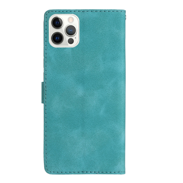 For iPhone 14 Pro Flower Embossing Pattern Leather Phone Case(Sky Blue) - Image 3