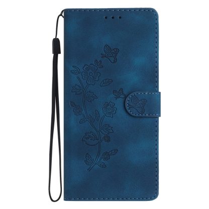 For iPhone 13 Pro Flower Embossing Pattern Leather Phone Case(Blue) - Image 2