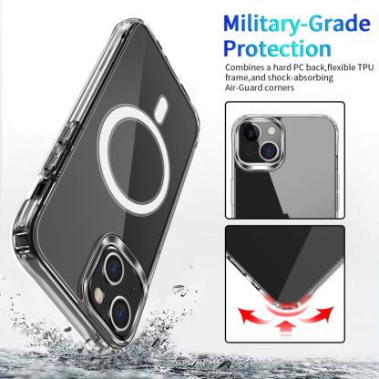 For iPhone 15 MagSafe Magnetic Four Corner Airbags Phone Case(Transparent) - Image 3