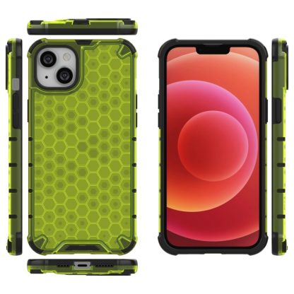 For iPhone 15 Honeycomb Phone Case(Green) - Image 4