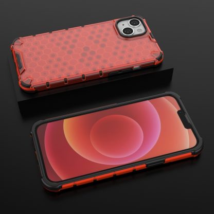 For iPhone 15 Honeycomb Phone Case(Red) - Image 3