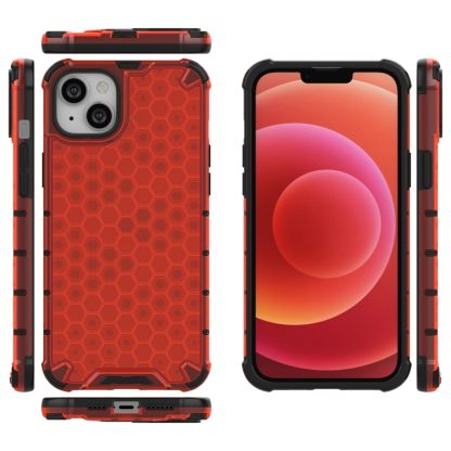 For iPhone 15 Honeycomb Phone Case(Red) - Image 4