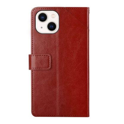 For iPhone 15 HT01 Y-shaped Pattern Flip Leather Phone Case(Brown) - Image 3