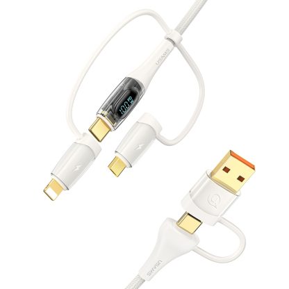 USAMS US-SJ616 PD 100W 6 in 1 Fast Charge Data Cable, Length: 1.2m(Beige) - Image 3