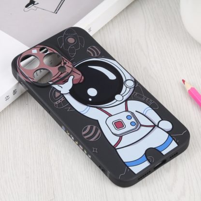 For iPhone 13 Pro Spaceman Binoculars Phone Case(Black and Brown) - Image 2