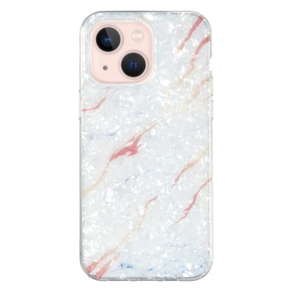 For iPhone 14 Plus IMD Shell Pattern TPU Phone Case(White Marble) - Image 2