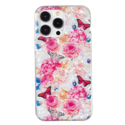 For iPhone 15 Pro IMD Shell Pattern TPU Phone Case(Butterfly Flower) - Image 2